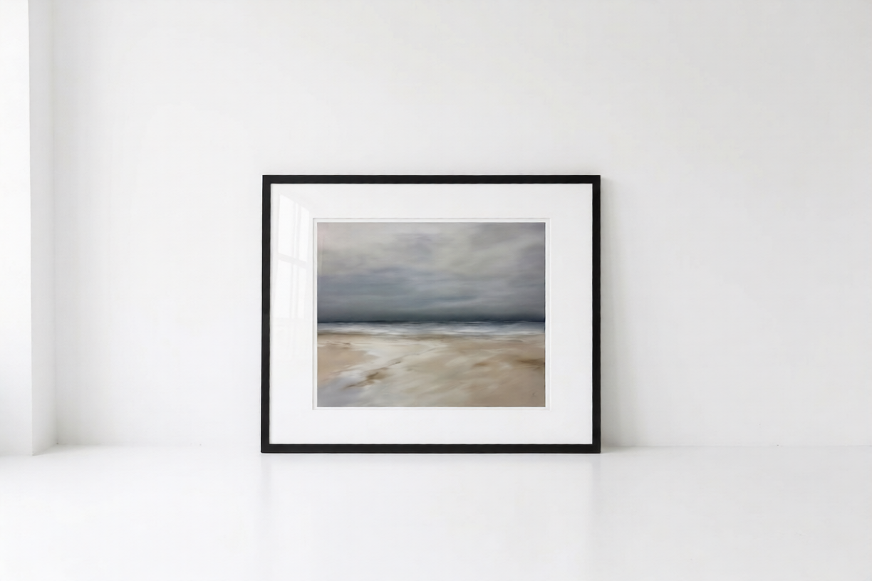 Framed artwork on a white wall